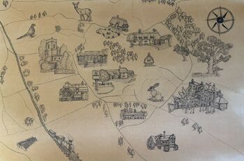 Personalised Map Hand Drawn Canvas Artwork, 5 of 12