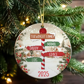 Personalised Family Sign Post Tree Decoration, 4 of 6
