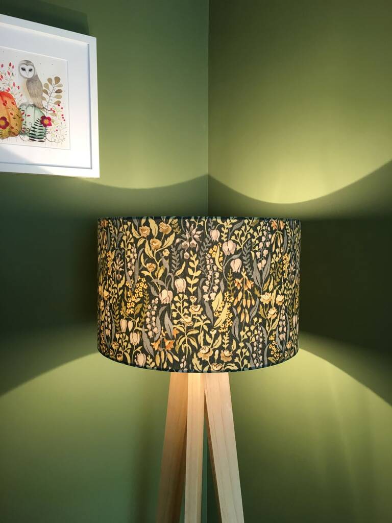 green floral lampshade