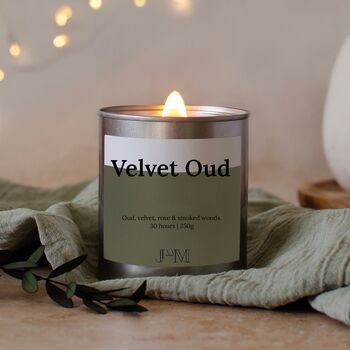 Velvet Oud Wood Wick Candle Home Fragrance, 5 of 7
