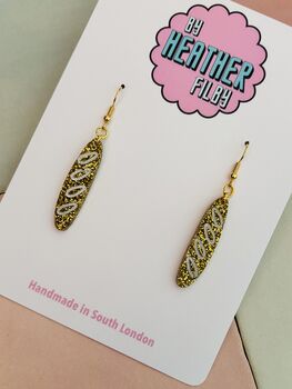 Baguette Glitter Earrings / Foodie Gift / French Bakery Jewellery / Cute Statement Accessories, 2 of 5