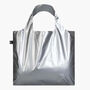 Loqi Metallic Silver Recycled Tote Bag, thumbnail 1 of 2