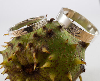 Horse Chestnut Wedding Bands In Eco Silver, 4 of 7