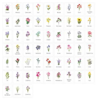 Wildflower Table Plan Cards, 10 of 10