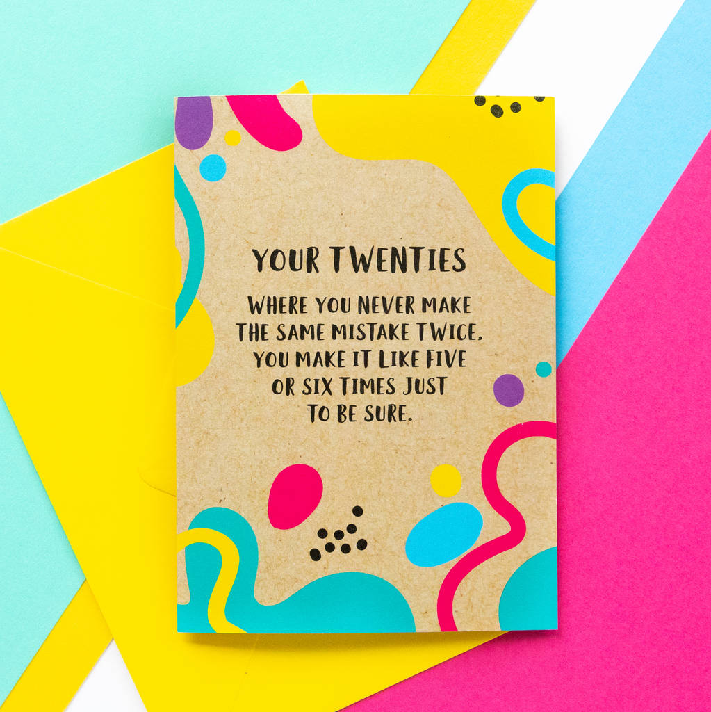 Funny 20th Birthday Card Same Mistake By Bettie Confetti 