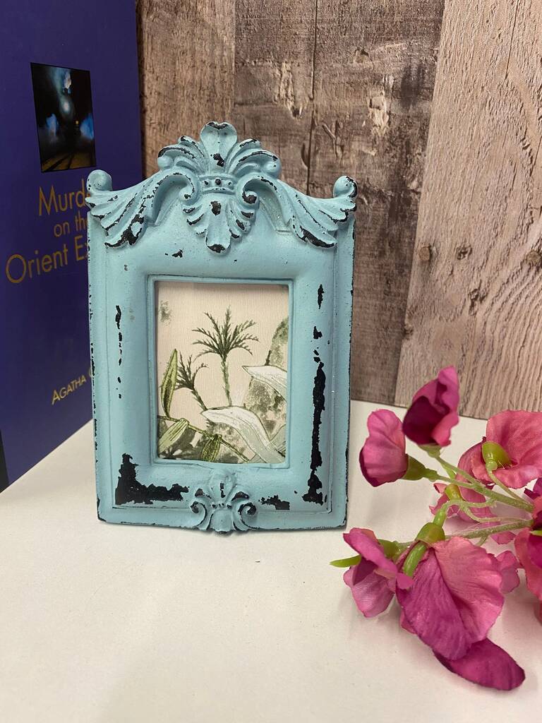 Small Blue Distressed Photo Frame 3x2 Inch, 1 of 8