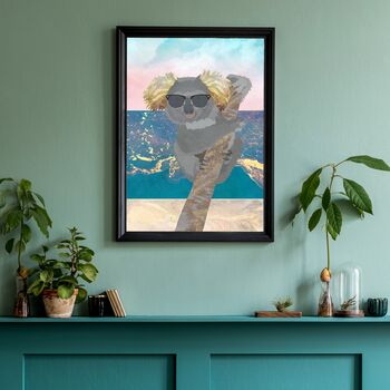 Custom Summer Print Koala Chilling On Beach Scene, 2 of 6