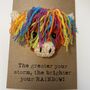Rainbow Highland Cow Crochet Positivity Card Handmade Storm, thumbnail 7 of 9