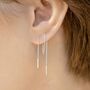 Chain Gold Plated Silver Threader Earrings, thumbnail 9 of 12