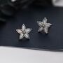 Fire Opal Flower Stud Earrings In Sterling Silver, thumbnail 6 of 12