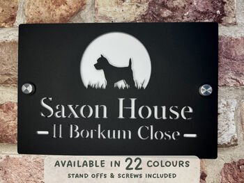 Personalised Scottie/West Highland Terrier Dog Design House Number Sign Acrylic, 3 of 5