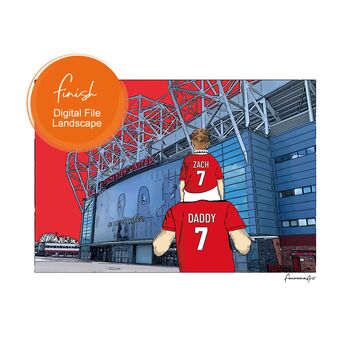 Manchester United Stadium, Personalised Print, 2 of 10