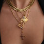 18 K Gold Colourful Cross Gemstone Rosary Necklace, thumbnail 9 of 12