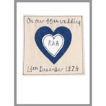 Personalised Sapphire Wedding Anniversary Card, 8 of 12