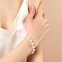 Pearl And Ball Beaded Bracelet In Gold, thumbnail 3 of 4