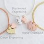 Personalised Double Heart Charm Bracelet, thumbnail 8 of 9