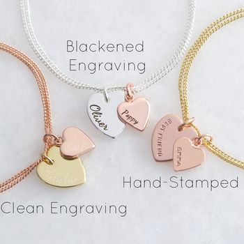 Personalised Double Heart Charm Bracelet, 8 of 9