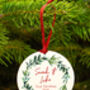 Personalised Couples First Christmas Decoration Mistletoe Bauble, thumbnail 3 of 5