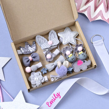 Personalised Grey Hair Clip Accessories Set, 3 of 4