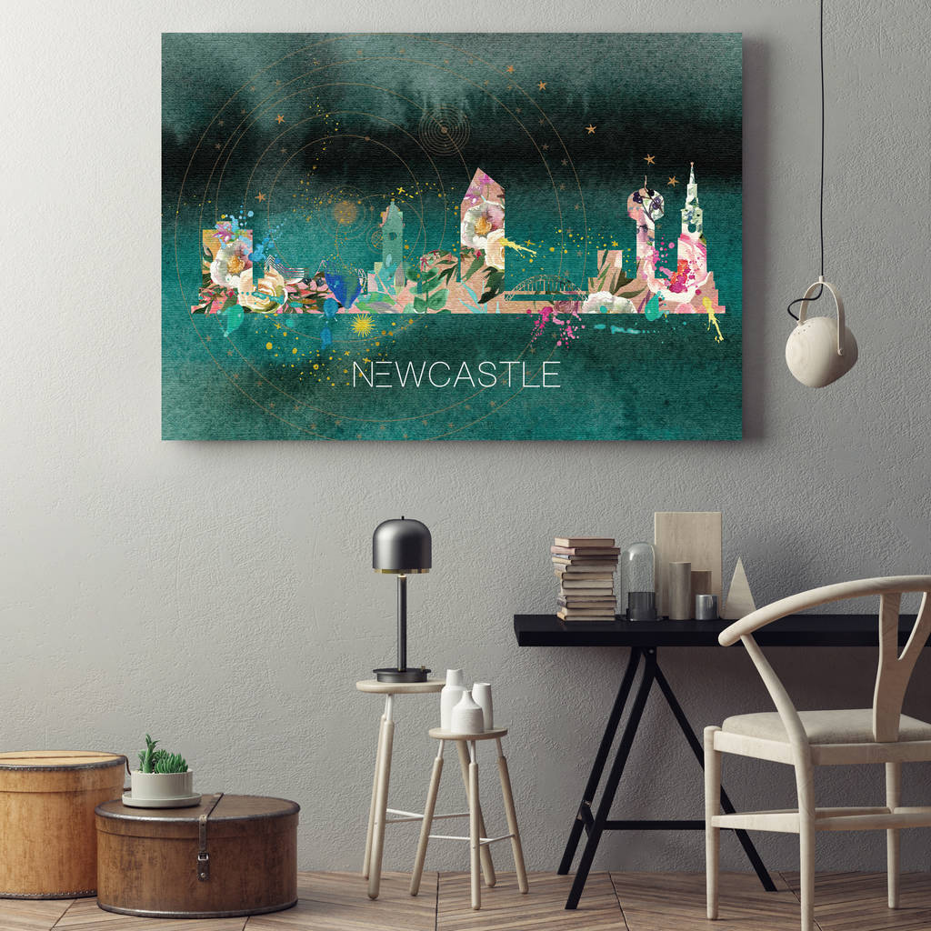 newcastle cityscape fine art skyline by natalie ryan design