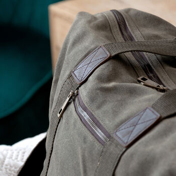 Monogrammed Luxury Waxed Canvas Holdall, 3 of 12