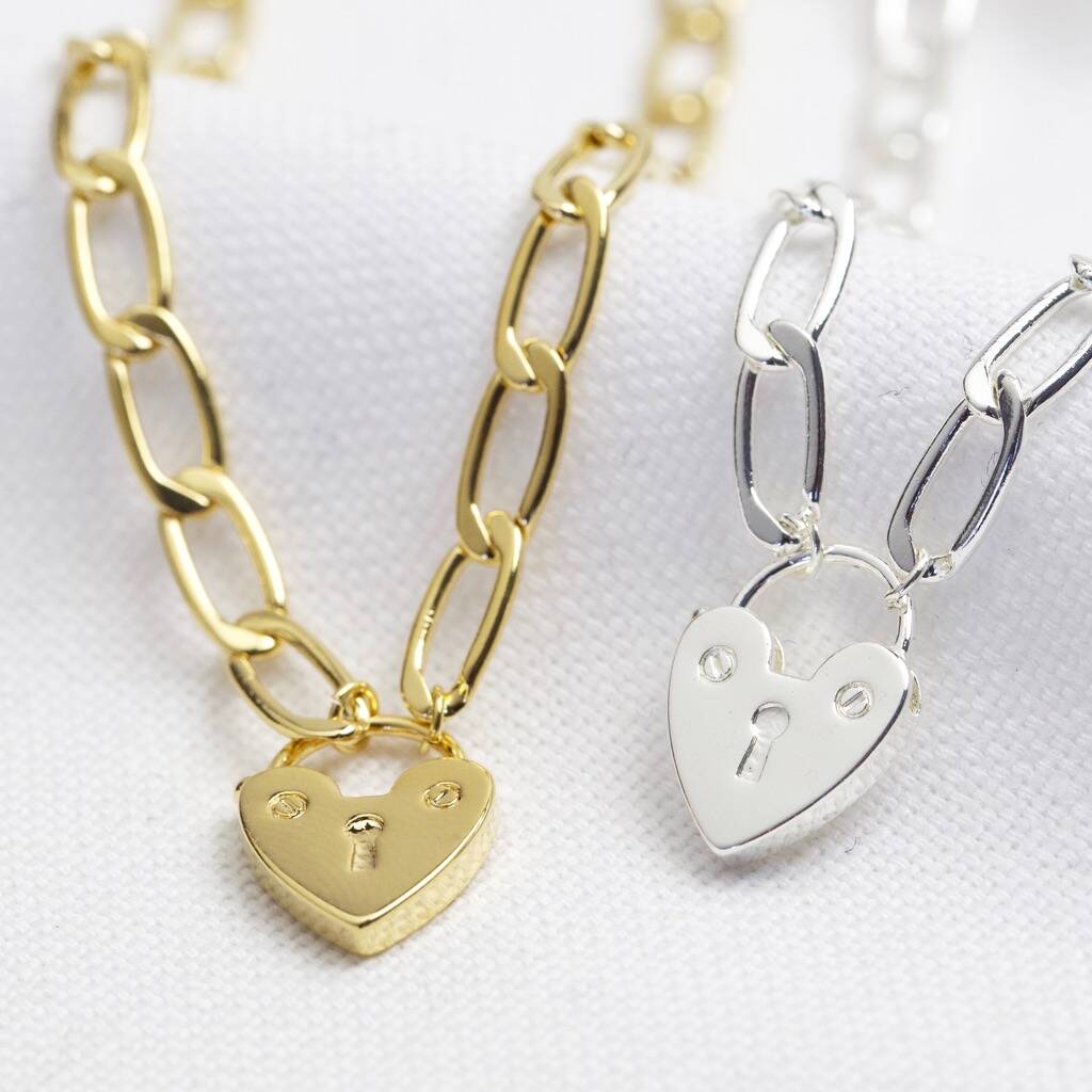 Heart Padlock Pendant Necklace By Lisa Angel