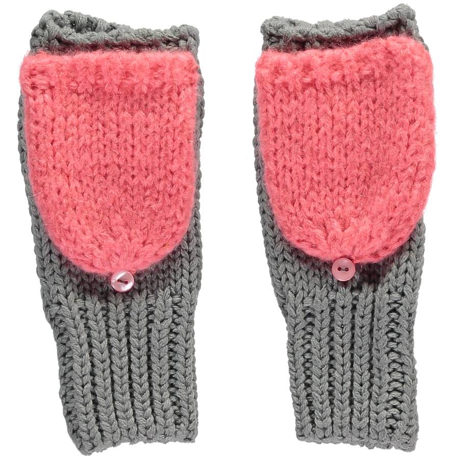 pink and grey base mohair mittens by lowie | notonthehighstreet.com