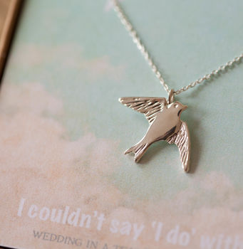 Personalised Silver Swallow Necklace, 5 of 9