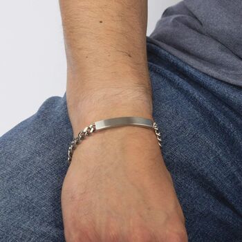 Personalised Viking Curb ID Bracelet In Stainless Steel, 3 of 7