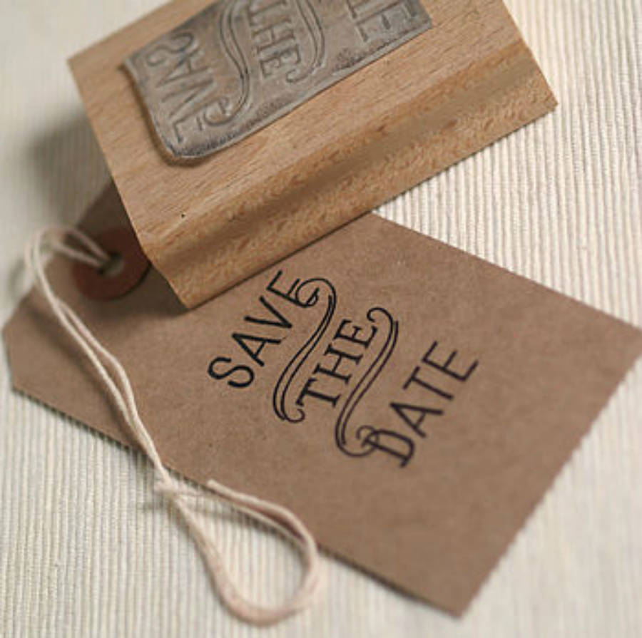 Vintage Style Save The Date Stamp By Pretty Rubber Stamps ...