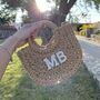 Personalised Ada Bling Half Moon Wicker Basket Drawstring Bag, thumbnail 3 of 6