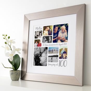 Personalised 100th Birthday Square Photo Collage, 4 of 11