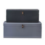 Metal Storage Trunk With Leather Detail, thumbnail 3 of 8