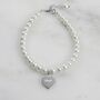 Pearl Bracelet For Mum With Personalised Heart, thumbnail 1 of 5