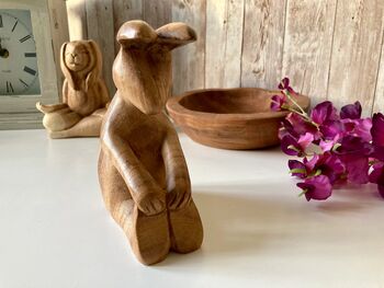 Yoga Bunny Rabbit Statue 13cm Pilates Gift Home Decor, 3 of 10
