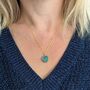 The Circle Emerald May Birthstone Necklace, Gold, thumbnail 2 of 7