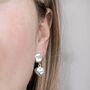 Sterling Silver Heart Droplet Studs, thumbnail 1 of 5