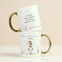 Personalised Christmas Gonk Gold Handed Mug, thumbnail 1 of 5