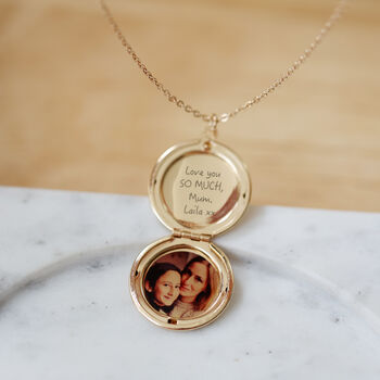 Personalised Round Locket Necklace With Hidden Photo, 6 of 12