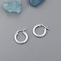 Mini Chunky Braided Hoop Earrings In Sterling Silver, thumbnail 6 of 10