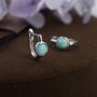Sterling Silver Green Opal Huggie Hoop Earrings, thumbnail 1 of 11