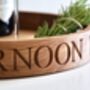 Personalised Round Oak Butlers Tray, thumbnail 7 of 7