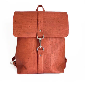 Sustainable Red Cork Backpack Medium, 3 of 7