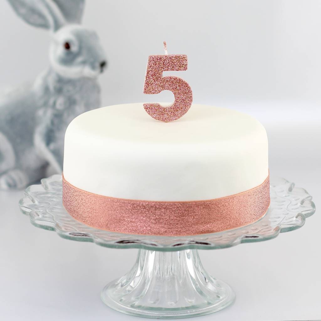 Glitter Number Birthday Cake Candles In Amazing Colours By