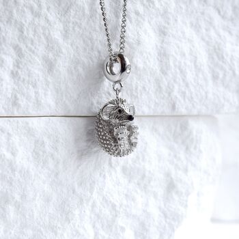 Hedgehog Charm Necklace Gift 925 Sterling Silver Cute Jewellery, 3 of 5