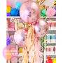 Rose Gold Orbs With Blush Tails Inflated Balloons, thumbnail 1 of 2