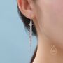 Sterling Silver Starburst Dangle Drop Hook Earrings With Sparkle Tassels, thumbnail 3 of 10