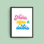 'Make Mine A Double' Colourful Quote Print, thumbnail 2 of 2