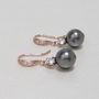 Rose Gold Plated Rhinestone And Pearl Hook Earrings, thumbnail 2 of 5
