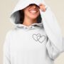 Personalised Initial Double Heart Unisex Hoodie With Initial On Sleeve, thumbnail 1 of 11